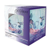 Load image into Gallery viewer, Hummingbird Feathers - Glass Ornament by Carla Joseph
