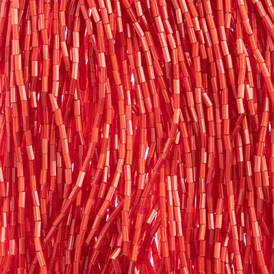 (Full Hank) Czech Bugle #2 Satin Red Strung