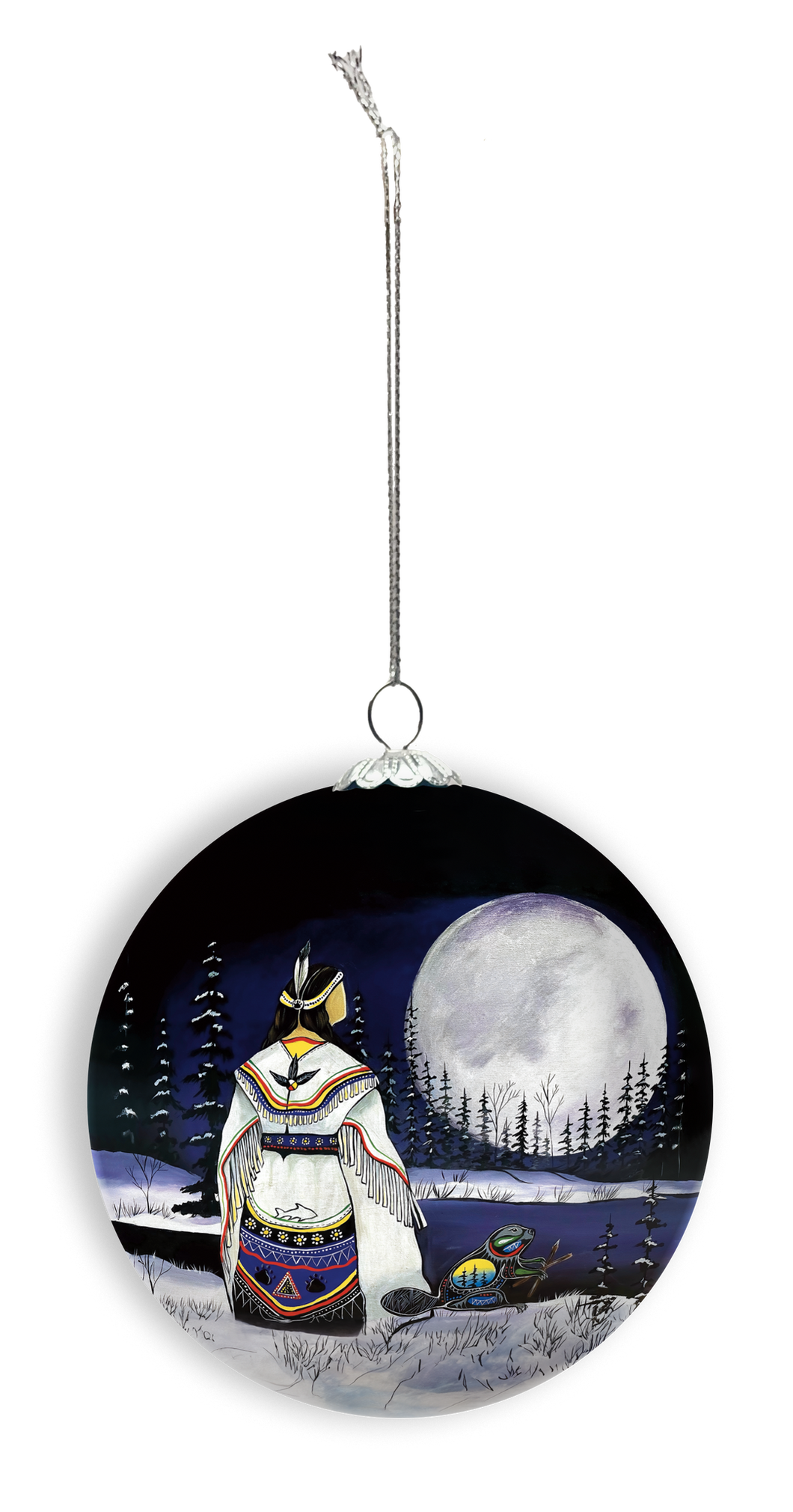 November Moon - Glass Ornament by Jessica Somers