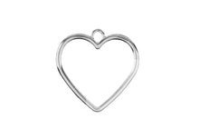 Load image into Gallery viewer, Beadwork Findings - Silver Pendant Hearts 25x25mm (5pc)
