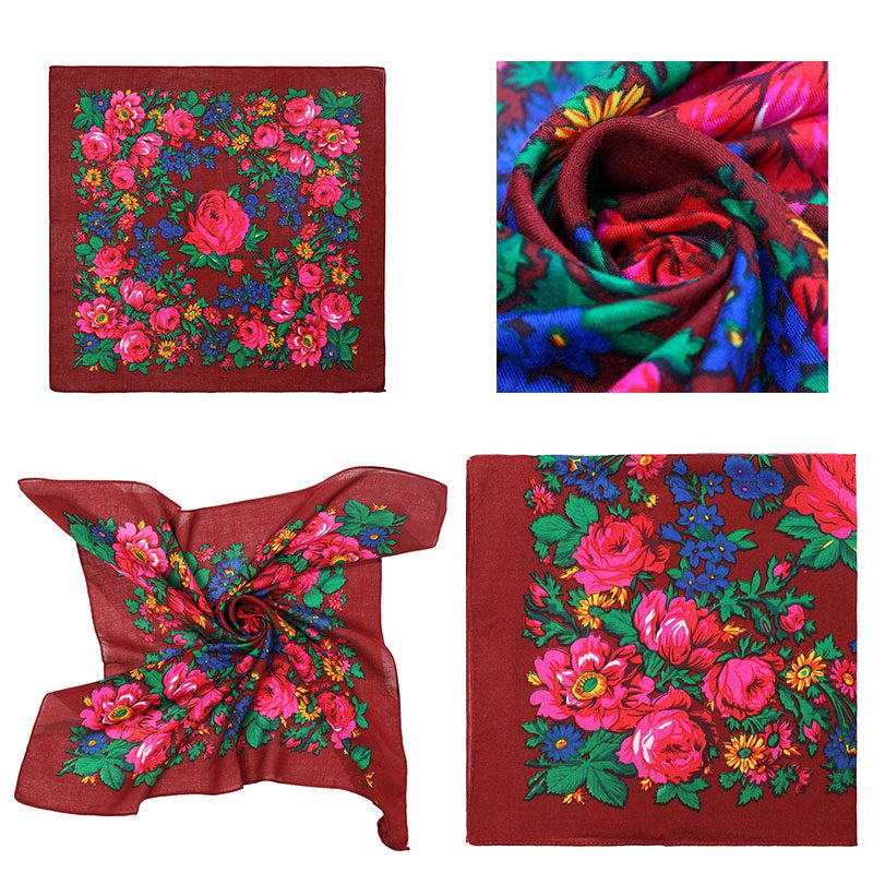 (60x60) Metallic Burgundy Kokum Scarf