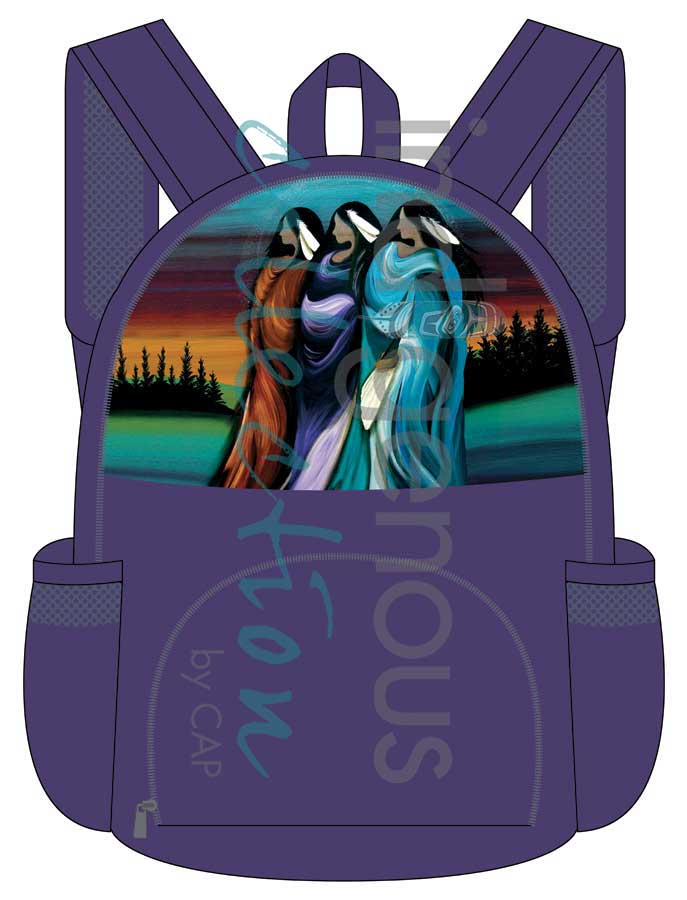 Foldable Backpack - Three Sisters by Betty Albert