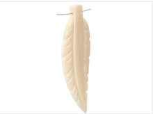 Load image into Gallery viewer, Carved Bone Leaf Pendant - White
