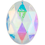 Sew-on Acrylic Oval Facetted 40x30mm Crystal AB (1 each)