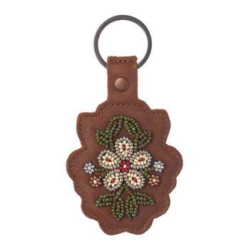 Floret Beaded Keychain - Tobacco