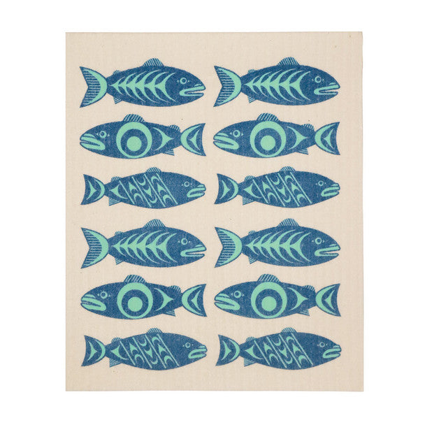 Eco Cloth - Salmon in the Wild by Simone Diamond
