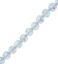 Load image into Gallery viewer, Resin Round Beads with Sequin 7" Strand (15.8mm) - Green AB
