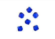 Load image into Gallery viewer, Bicone 2 Strand 7"- 4mm Transparent Dark Sapphire

