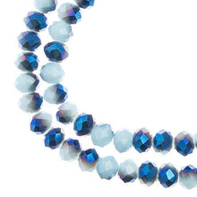 Load image into Gallery viewer, Rondelle 4x6mm Opaque Light Blue with Half Blue Iris
