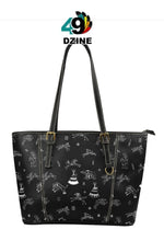Load image into Gallery viewer, Ledger Dabbles Black Leather Tote Bag
