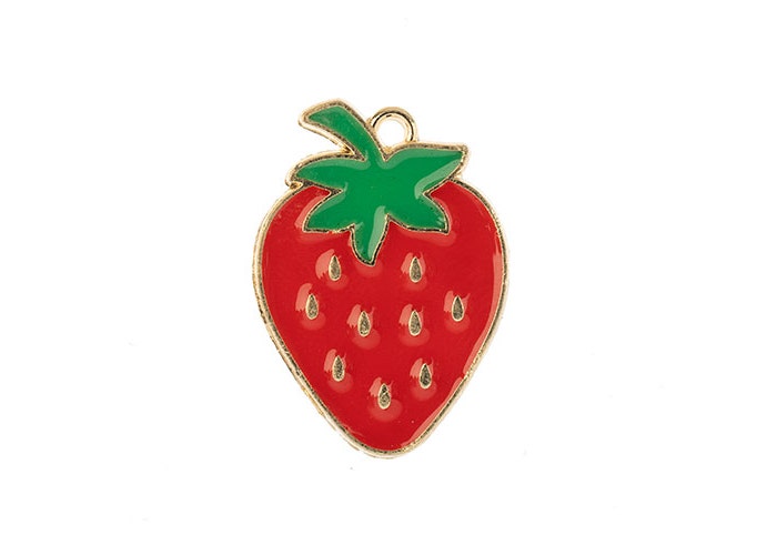 Sweet & Petite Charms 27x20mm Strawberry 5pc
