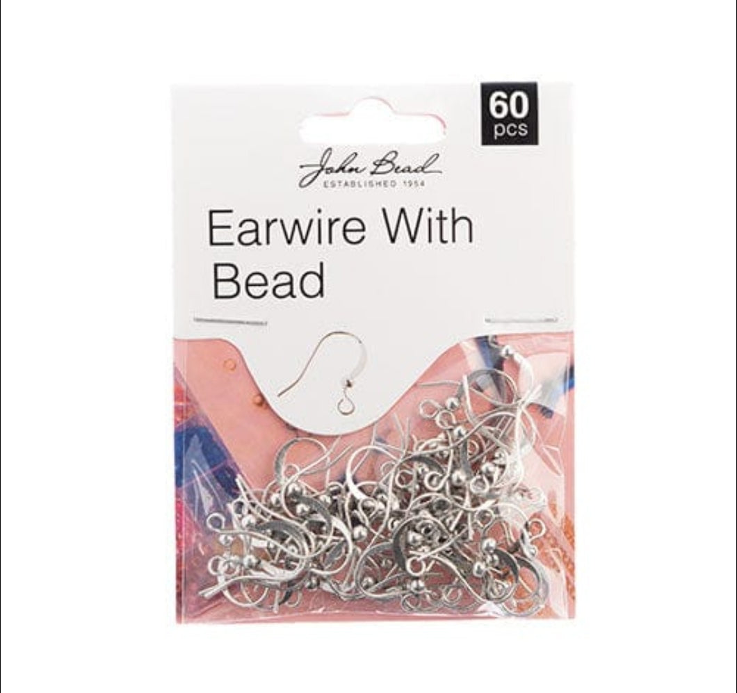 Earwire with Bead (Antique Silver)