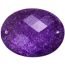 Load image into Gallery viewer, Resin Sew-on Glitter Stone 10p Oval 30x40mm Purple
