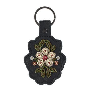 Floret Beaded Keychain - Black