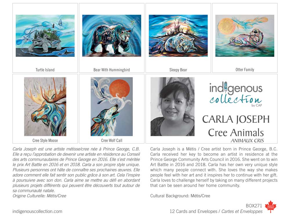 Cards and Envelopes - Cree Animals by Carla Joseph