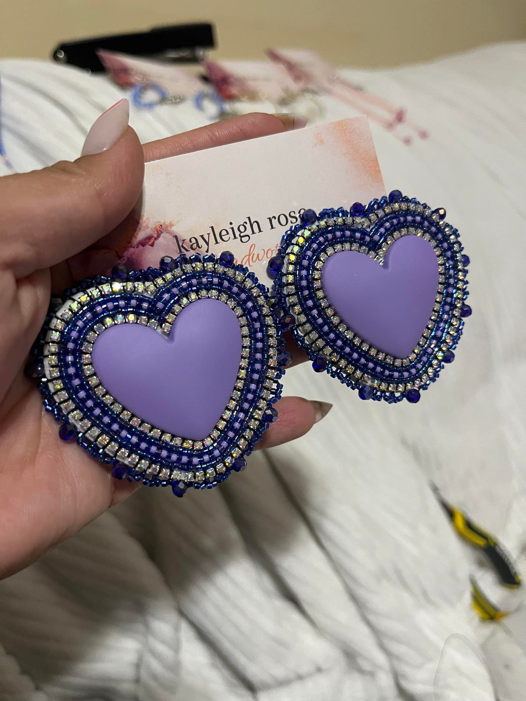 Kayleigh Rose Beadwork - Purple Hearts