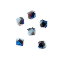 Load image into Gallery viewer, Bicone 2 Strand 7&quot;- 4mm Opaque Light Blue with Half Blue Iris
