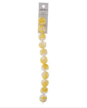 Load image into Gallery viewer, Resin Round Beads with Heart 7" Strand (15.8mm) - Yellow
