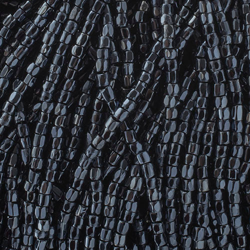 Czech Seed Beads 9/0 3Cut Opaque Gunmetal Strung