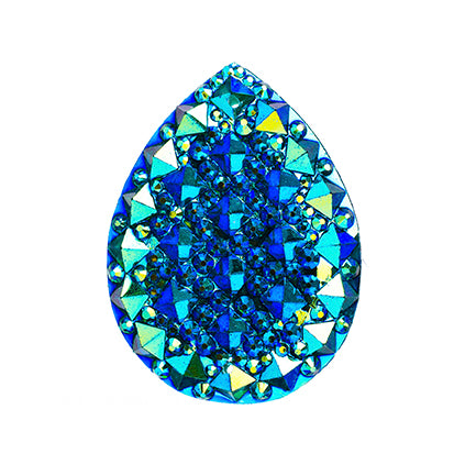 Resin Sew-on Gummy Spike(10pcs) Drop 20x30mm Emerald AB