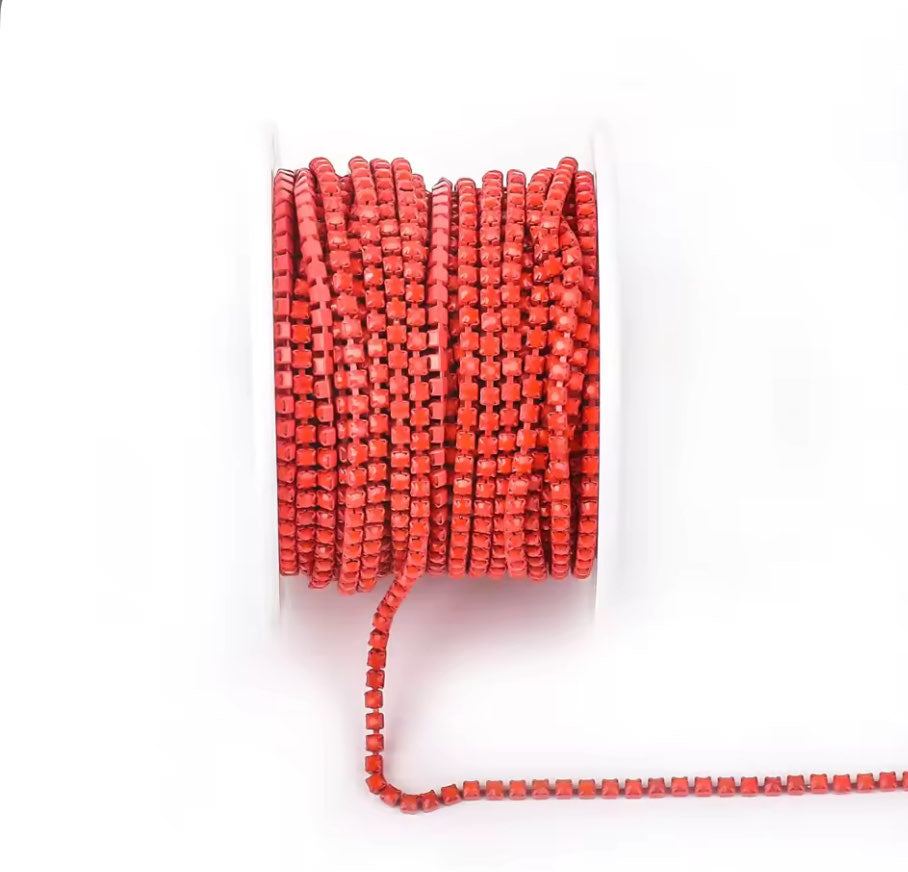 Red Porcelain Rhinestone Banding ss6
