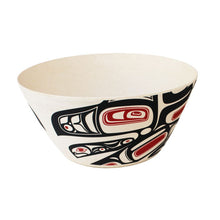 Load image into Gallery viewer, Bamboo Bowl (5") - Running Raven by Morgan Asoyuf
