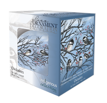 Load image into Gallery viewer, Chickadees - Glass Ornament by Carla Joseph
