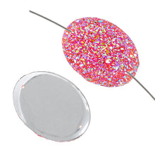 Load image into Gallery viewer, Resin Sew-on Sugar Stone 10pcs Oval 30x40mm Fuchsia AB
