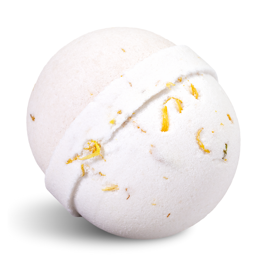 Bath Bomb- Relax (White with Calendula Flower)