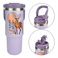 Load image into Gallery viewer, Easy-Carry Insulated Tumbler (30oz) - Deer (Waawaashkeshi) by Storm Angeconeb
