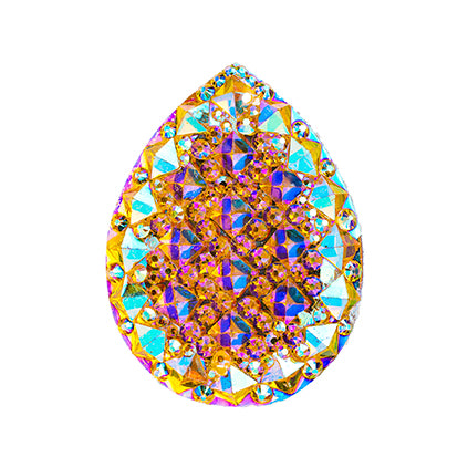 Resin Sew-on Gummy Spike(10pcs) Drop 20x30mm Citrine AB