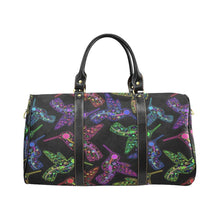 Load image into Gallery viewer, Waterproof Travel Bag/Large - Neon Floral Hummingbirds
