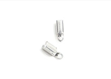 Load image into Gallery viewer, Leather Crimp - Coiled 3.5x11mm Silver LF/NF
