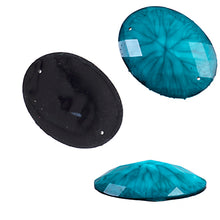 Load image into Gallery viewer, Resin Sew-on Crinkle Stone 10pcs Oval 30x40mm Peacock Blue
