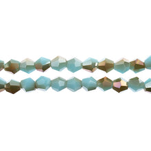Load image into Gallery viewer, Bicone 2 Strand 7&quot;- 6mm Opaque Blue with Half Champaign Luster
