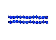 Load image into Gallery viewer, Bicone 2 Strand 7"- 4mm Transparent Dark Sapphire

