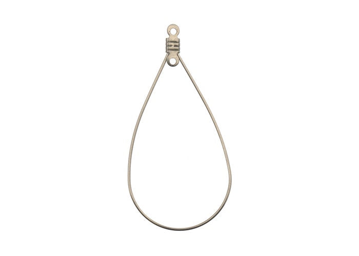 Earring Teardrop 23x49mm (Silver) 8Pcs