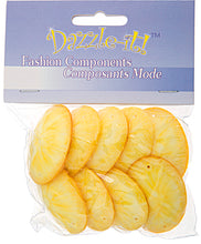 Load image into Gallery viewer, Resin Sew-on Crinkle Stone 10pcs Oval 30x40mm Light Yellow
