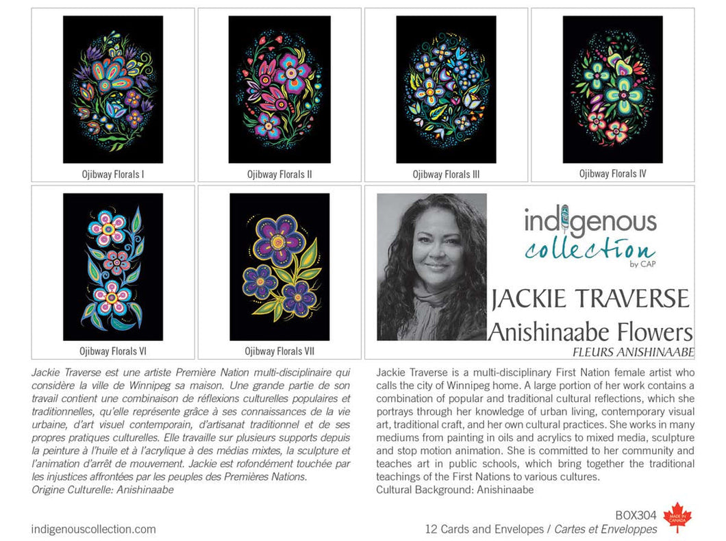 Cards and Envelopes - Anishinaabe Flowers by Jackie Traverse