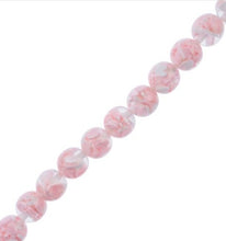 Load image into Gallery viewer, Resin Round Beads with Heart 7" Strand (15.8mm) - Pink
