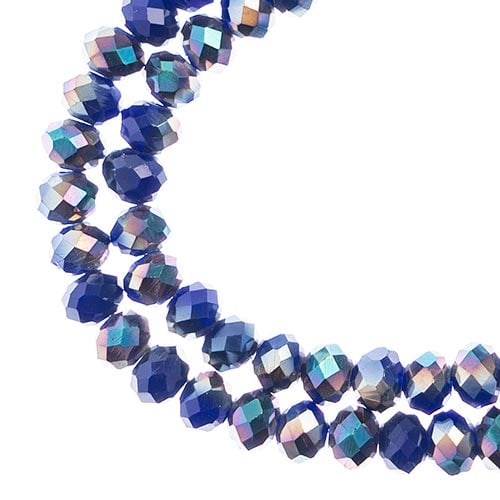 Rondelle 4x6mm Opaque Dark Sapphire with Half Iris