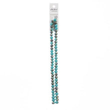 Load image into Gallery viewer, Rondelle 6x8mm Opaque Turquoise Blue w/Half Champaign Luster
