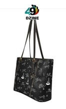 Load image into Gallery viewer, Ledger Dabbles Black Leather Tote Bag
