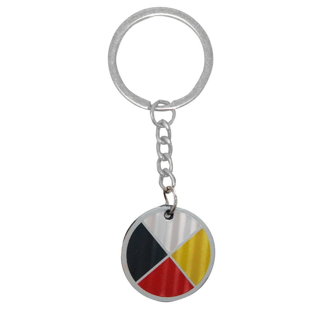 Medicine Wheel Metallic Key Chain