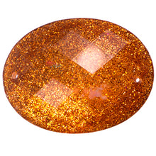 Load image into Gallery viewer, Resin Sew-on Glitter Stone 10p Oval 30x40mm Orange
