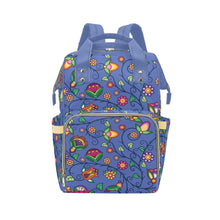 Load image into Gallery viewer, Heartbeat Petals Blue Multi-Function Diaper Backpack/Diaper Bag
