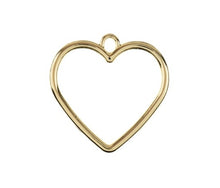 Load image into Gallery viewer, Beadwork Findings - Gold Pendant Hearts 25x25mm (5pc)
