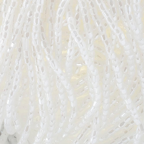 Czech Seed Beads 9/0 3Cut Opaque Pearl White Strung