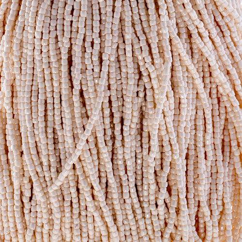 Czech Seed Beads 9/0 3Cut Opaque White Eggshell Strung