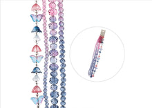 Load image into Gallery viewer, Crystal Lane 7" Bead Strand- Flowers - Pink to Montana Blue Mix Rondelles, Tulips and Butterflies
